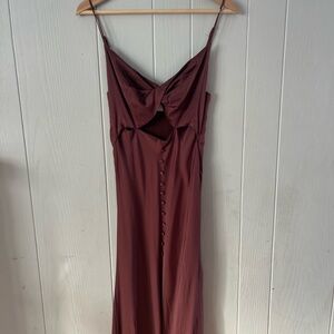 Astr Backless Dress in Deep Wine